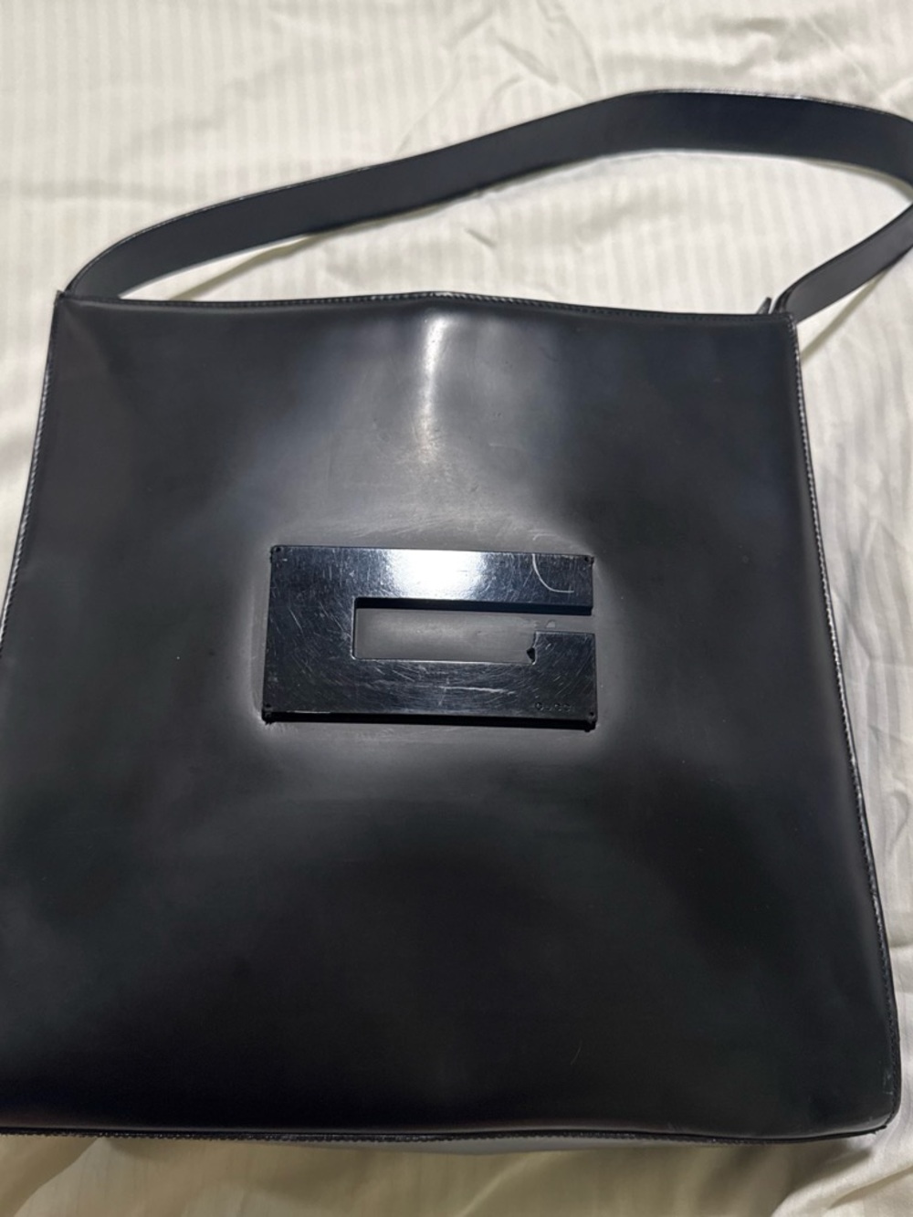 Black Leather Shoulder Bag - Classic Style